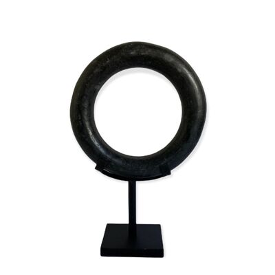 Stenen ring op standaard - ornament IMANI | zwart