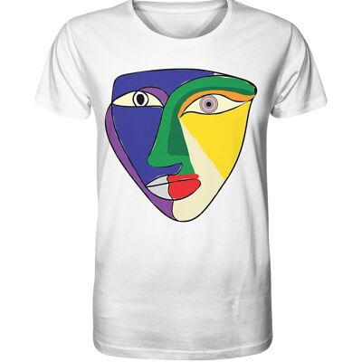 Camiseta 'face2face' unisex - Camiseta orgánica - Blanco - XS