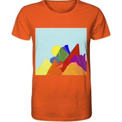 Camiseta 'mountain sunrise' unisex - Camisa orgánica - Camisa orgánica - Naranja brillante - S