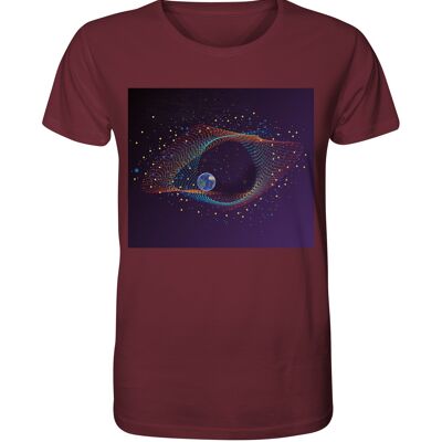 "space" T-shirt unisex - Organic Shirt - Burgundy - XS