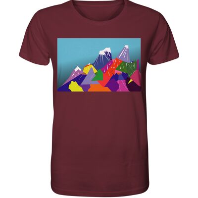 "spring mountain" T-Shirt unisex - Organic Shirt - Burgundy - XS