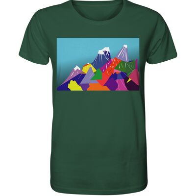 "spring mountain" T-Shirt unisex - Organic Shirt - Bottle Green - XS