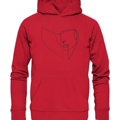 "female self portrait" Hoodie unisex - Organic Hoodie - Red - M