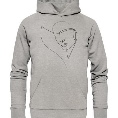 "female self portrait" Hoodie unisex - Organic Hoodie - Heather Grey - XS