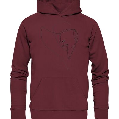 "female self portrait" Hoodie unisex - Organic Hoodie - Burgundy - XS