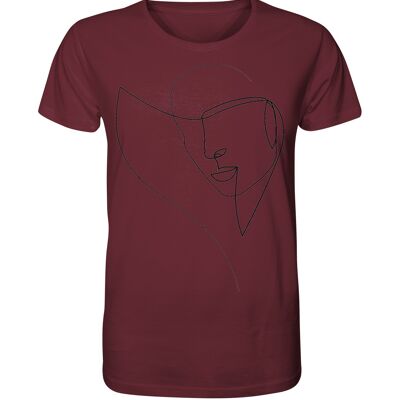 "female self portrait" T-Shirt unisex - Organic Shirt - Burgundy - M