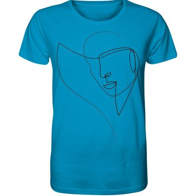 "female self portrait" T-Shirt unisex - Organic Shirt - Azur - M