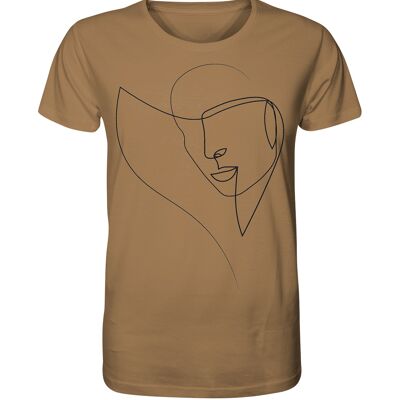 "female self portrait" T-Shirt unisex - Organic Shirt - Camel - XS