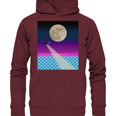 "ufo" Hoodie unisex - Organic Hoodie - Burgundy - XS