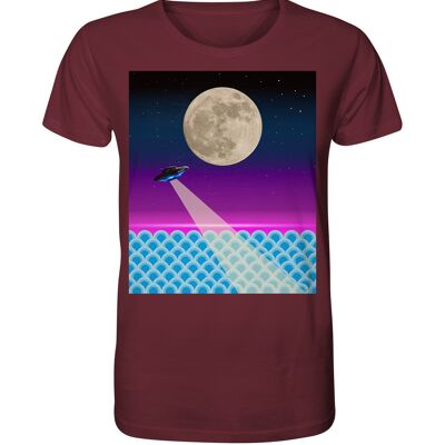 "ufo" T-Shirt unisex - Organic Shirt - Burgundy - XS