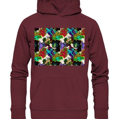 "mysterious" Hoodie unisex - Organic Hoodie - Burgundy - XS