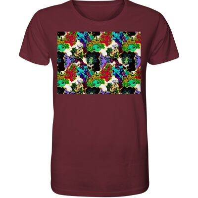 "mysterious" T-Shirt unisex - Organic Shirt - Burgundy - XS