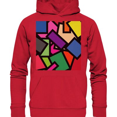 "polygon" Hoodie unisex - Organic Hoodie - Red - XS