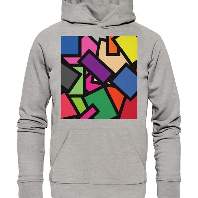 "polygon" Hoodie unisex - Organic Hoodie - Heather Grey - L