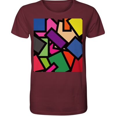 "polygon" T-Shirt unisex - Organic Shirt - Burgundy - XS