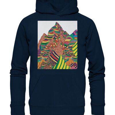 "mountain view" Hoodie unisex - Organic Hoodie - French Navy - XS