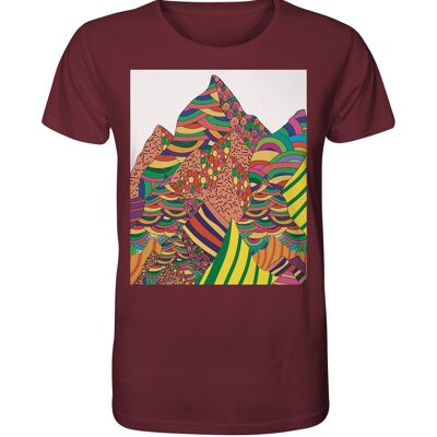 "mountain view" T-Shirt unisex - Organic Shirt - Burgundy - S
