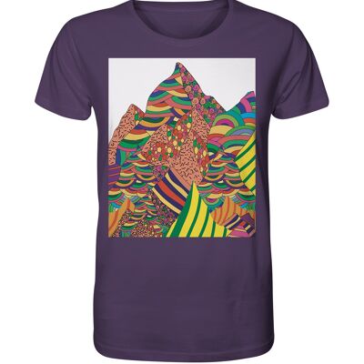 "mountain view" T-Shirt unisex - Organic Shirt - Plum - XS
