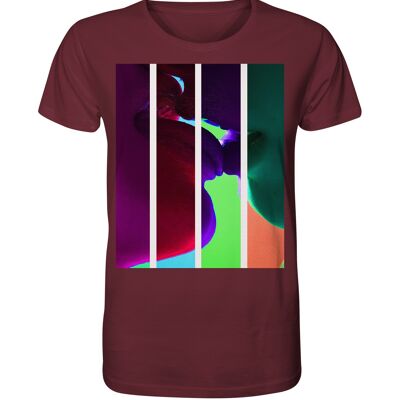 "kiss" T-Shirt unisex - Organic Shirt - Burgundy - XL