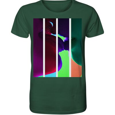 "kiss" T-Shirt unisex - Organic Shirt - Bottle Green - XS