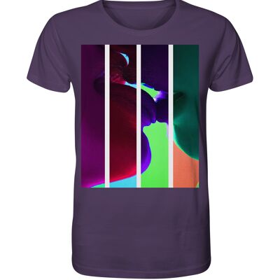 "kiss" T-Shirt unisex - Organic Shirt - Plum - S