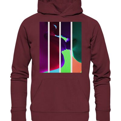 "kiss" Hoodie unisex - Organic Hoodie - Burgundy - M