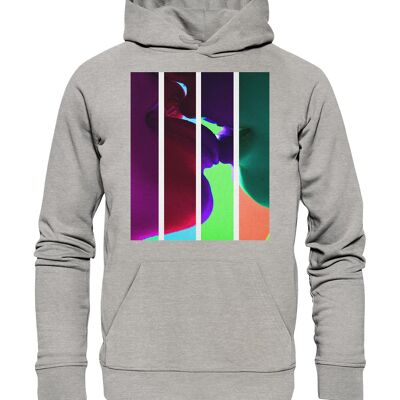 "kiss" Hoodie unisex - Organic Hoodie - Heather Grey - S