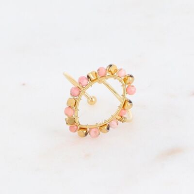 Golden Gloria ring with Rhodonite stones