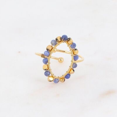 Golden Gloria ring with Sodalite stones