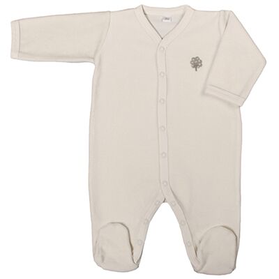 Pyjama velours 6 mois Ecru