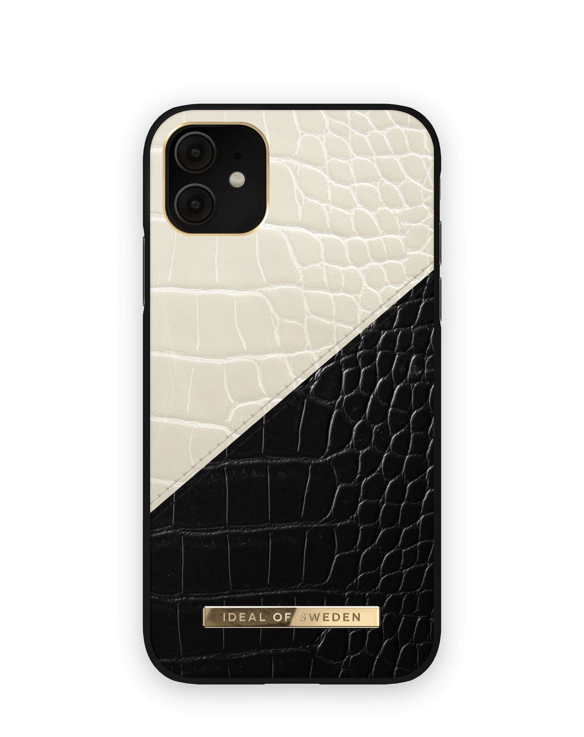 Custodia Atelier per iPhone 11 Crema Nera Cocco