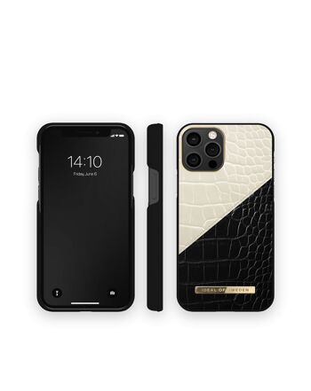 Atelier Coque iPhone 12 Pro Crème Croco Noir 4