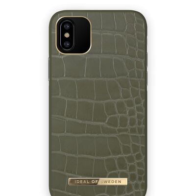 Custodia Atelier per iPhone X Khaki Croco