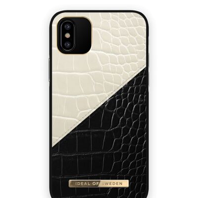 Atelier Case iPhone XS Creme Schwarz Kroko