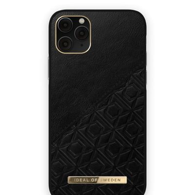 Custodia Atelier iPhone XS nera goffrata