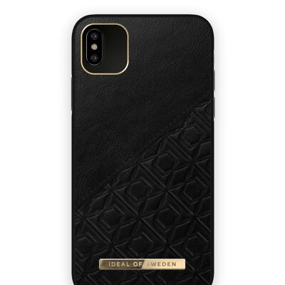 Custodia Atelier iPhone XS Max nera goffrata