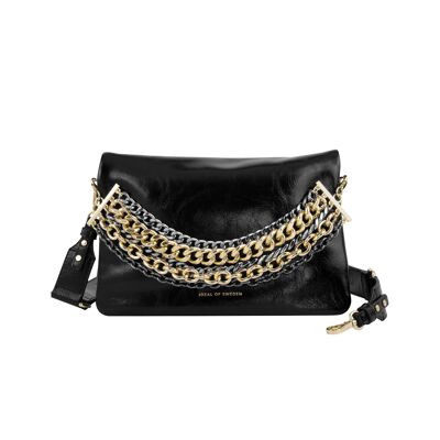 Bolso bandolera con cadena Edge negro puro