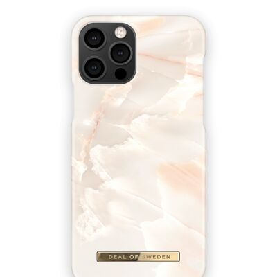 Custodia alla moda per iPhone 12 Pro in marmo rosa perla