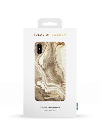 Coque Fashion iPhone X Marbre sable doré 6