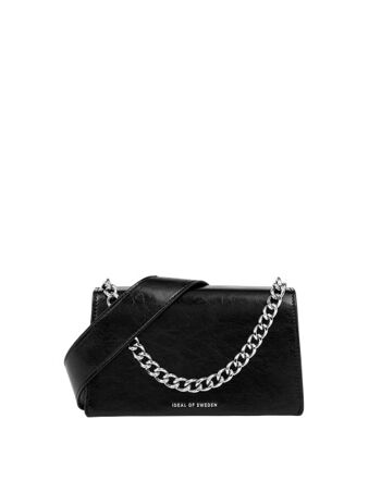 Sac Baguette Lia Noir Brillant Argenté