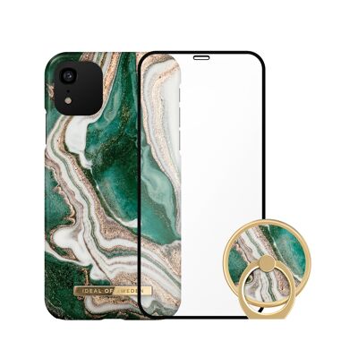 Bundle Trio stampato iPhone 11 Golden Jade Marble