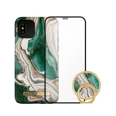 Printed Bundle Trio iPhone 11 Pro Golden Jade Marble