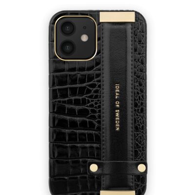 Coque Statement iPhone 12 Neo Noir Poignée Croco Strap