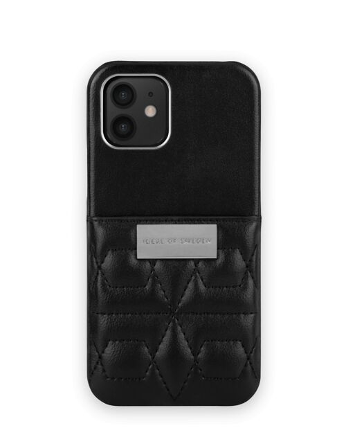 Statement Case iPhone 12 Quilted Black - Mini Pocket