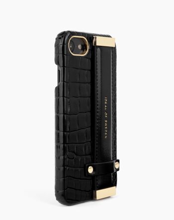 Coque Statement iPhone 7 Neo Noir Croco Poignée Strap 5