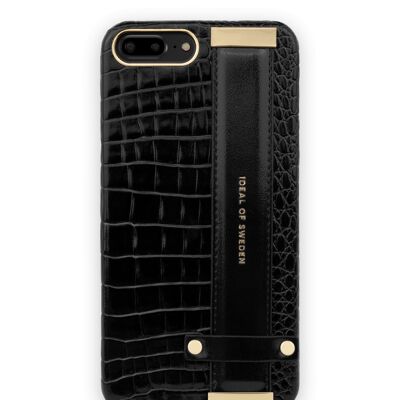Coque Statement iPhone 7 Plus Neo Noir Croco Poignée Strap