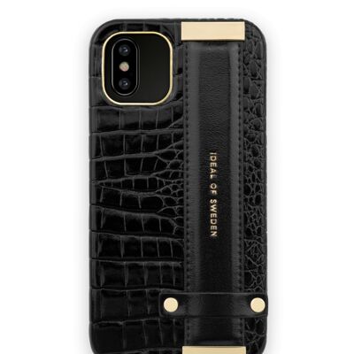 Statement Case iPhone X Neo Noir Croco Strap handle