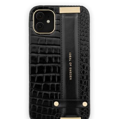 Statement Case iPhone XR Neo Noir Manico con cinturino in coccodrillo