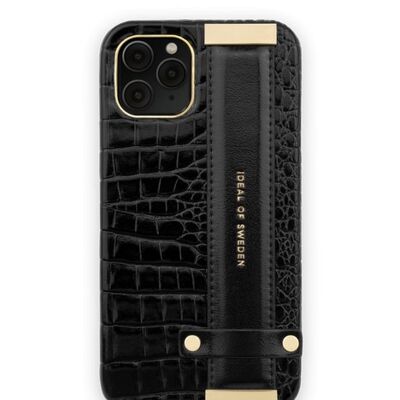 Statement Case iPhone XS Neo Noir Manico con cinturino in coccodrillo