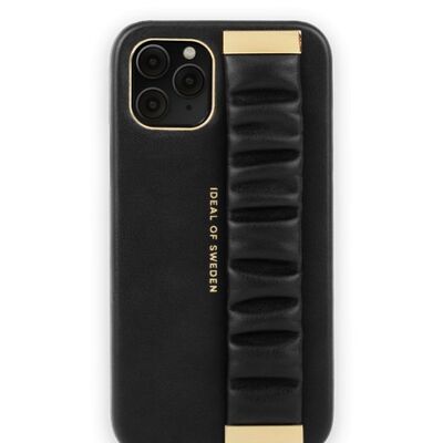 Funda llamativa para iPhone XS Ruffle Black con asa superior